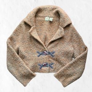 Anthropologie Beige and Charcoal Women's Cardigan